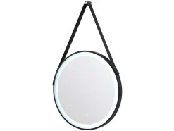 Espelho De Casa De Banho Luminoso Antienvaciamento Suspenso Com Gancho E Contorno Preto 60X60 Cm - Borja
