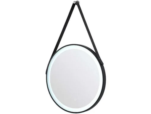 Espelho De Casa De Banho Luminoso Antienvaciamento Suspenso Com Gancho E Contorno Preto 60X60 Cm - Borja