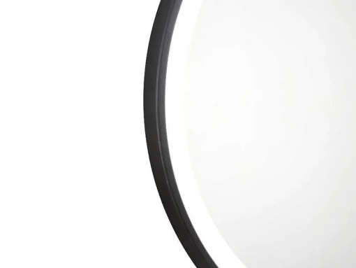 Espelho De Casa De Banho Luminoso Redondo Preto Com Leds D. 80 Cm - Numea