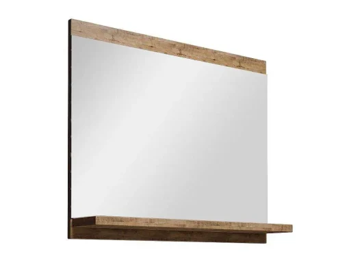 Espelho De Casa De Banho Retangular Com Prateleira De Arrumação Cor Natural Clara 60 X 50 Cm - Claudia
