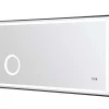 Espelho De Casa De Banho Retangular Luminoso Com Relógio Digital 120X50 Cm - Aitana