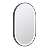 Espelho De Casa De Banho Luminoso Oval Antiembaciamento Com Contorno Preto 60X90 Cm - Alarico