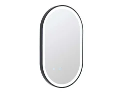 Espelho De Casa De Banho Luminoso Oval Antiembaciamento Com Contorno Preto 60X90 Cm - Alarico
