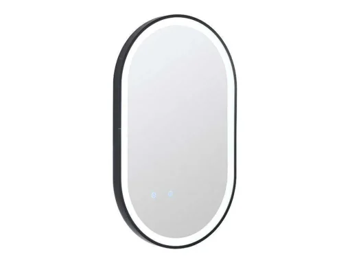 Espelho De Casa De Banho Luminoso Oval Antiembaciamento Com Contorno Preto 60X90 Cm - Alarico