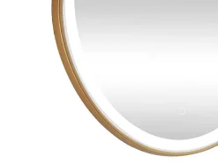 Espelho De Casa De Banho Luminoso Redondo Dourado Com Leds D80 Cm - Numea