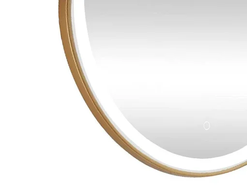 Espelho De Casa De Banho Luminoso Redondo Dourado Com Leds D80 Cm - Numea