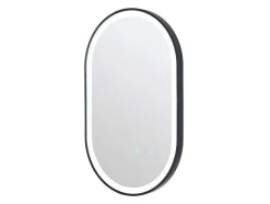 Espelho De Casa De Banho Luminoso Oval Antienvaciamento Com Contorno Preto 50X80 Cm - Alarico