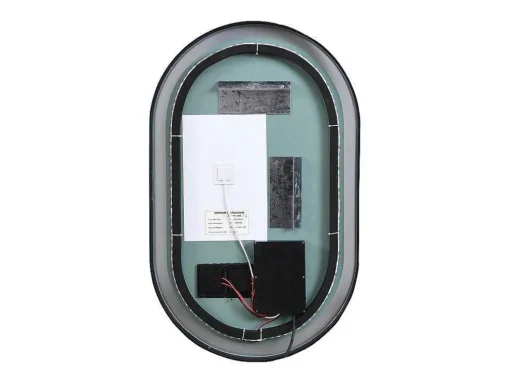 Espelho De Casa De Banho Luminoso Oval Antiembaciamento Com Contorno Preto 60X90 Cm - Alarico