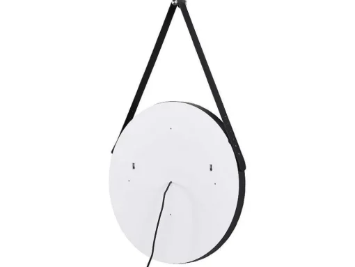 Espelho De Casa De Banho Luminoso Antienvaciamento Suspenso Com Gancho E Contorno Preto 60X60 Cm - Borja