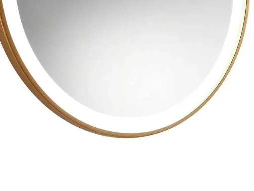 Espelho De Casa De Banho Luminoso Redondo Com Leds Numea Dourado - C60 X E3,5 X A60