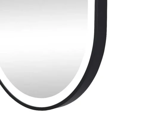 Espelho De Casa De Banho Luminoso Oval Antiembaciamento Com Contorno Preto 60X90 Cm - Alarico