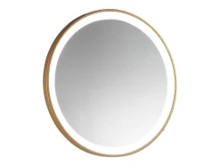 Espelho De Casa De Banho Luminoso Redondo Dourado Com Leds D80 Cm - Numea