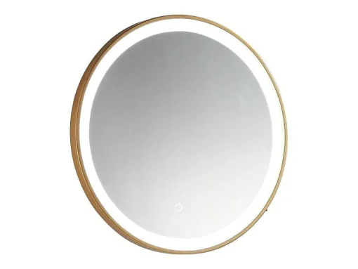 Espelho De Casa De Banho Luminoso Redondo Dourado Com Leds D80 Cm - Numea