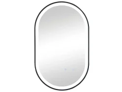 Espelho De Casa De Banho Luminoso Oval Antienvaciamento Com Contorno Preto 50X80 Cm - Alarico
