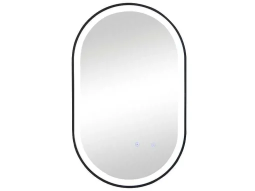 Espelho De Casa De Banho Luminoso Oval Antienvaciamento Com Contorno Preto 50X80 Cm - Alarico