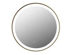 Espelho De Casa De Banho Luminoso Redondo Com Leds Numea Dourado - C60 X E3,5 X A60
