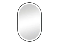Espelho De Casa De Banho Luminoso Oval Antiembaciamento Com Contorno Preto 60X90 Cm - Alarico