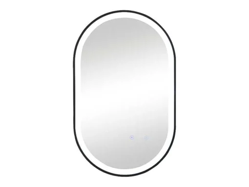 Espelho De Casa De Banho Luminoso Oval Antiembaciamento Com Contorno Preto 60X90 Cm - Alarico