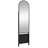 Espelho De Chao Com 2 Prateleiras Metal C.46 X L.41 X A.172 Cm Preto - Livio