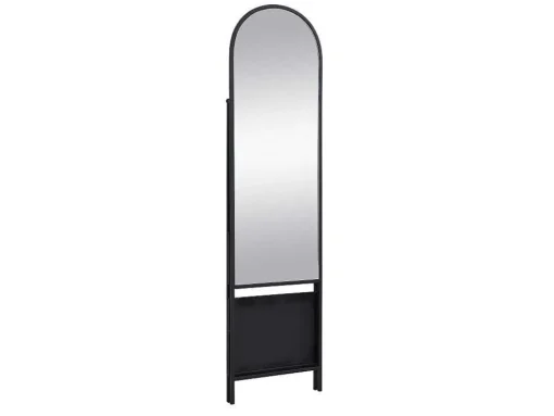 Espelho De Chao Com 2 Prateleiras Metal C.46 X L.41 X A.172 Cm Preto - Livio