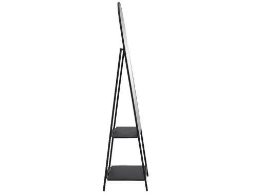 Espelho De Chao Com 2 Prateleiras Metal C.46 X L.41 X A.172 Cm Preto - Livio