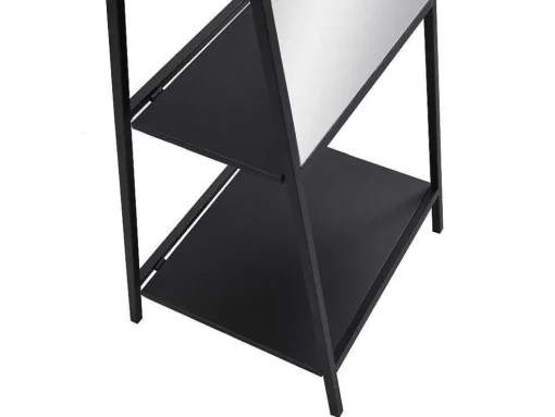Espelho De Chao Com 2 Prateleiras Metal C.46 X L.41 X A.172 Cm Preto - Livio