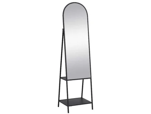 Espelho De Chao Com 2 Prateleiras Metal C.46 X L.41 X A.172 Cm Preto - Livio