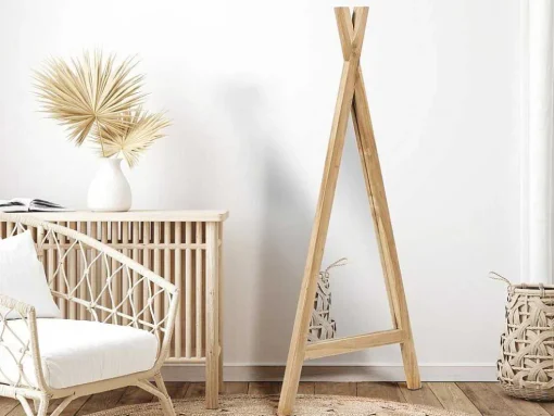 Espelho De Criança Estilo Tenda Em Madeira De Mindi De L. 55 X A. 120 Cm Cor Natural - Batam