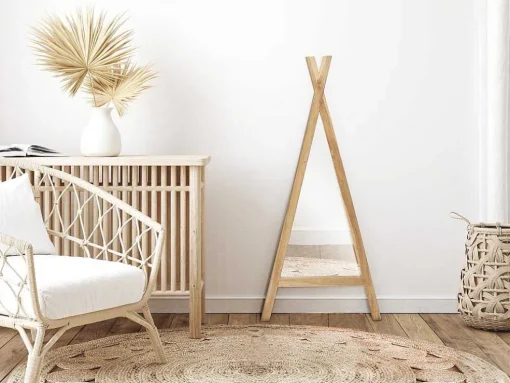 Espelho De Criança Estilo Tenda Em Madeira De Mindi De L. 55 X A. 120 Cm Cor Natural - Batam