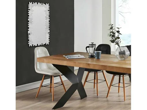Espelho De Parede 120 X 2 X 57 Cm Em Inox E Mdf Prateado - Lola