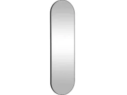 Espelho De Parede Oval Em Metal De C. 40 X A. 140 Cm Cor Preto - Onikal