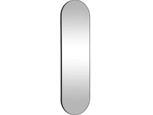 Espelho De Parede Oval Em Metal De C. 40 X A. 140 Cm Cor Preto - Onikal