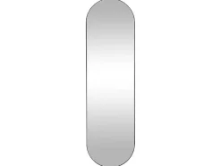 Espelho De Parede Oval Em Metal De C. 40 X A. 140 Cm Cor Preto - Onikal