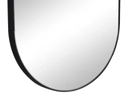 Espelho De Parede Oval Em Metal De C. 40 X A. 140 Cm Cor Preto - Onikal