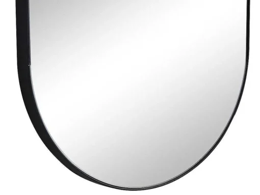 Espelho De Parede Oval Em Metal De C. 40 X A. 140 Cm Cor Preto - Onikal