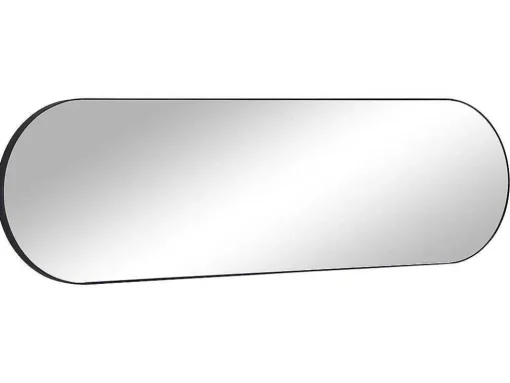 Espelho De Parede Oval Em Metal De C. 40 X A. 140 Cm Cor Preto - Onikal