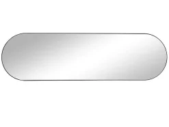 Espelho De Parede Oval Em Metal De C. 40 X A. 140 Cm Cor Preto - Onikal