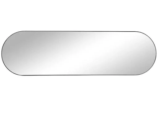 Espelho De Parede Oval Em Metal De C. 40 X A. 140 Cm Cor Preto - Onikal
