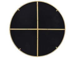 Espelho De Parede Redondo Em Metal De D.80 Cm Cor Dourado - Jaffrel