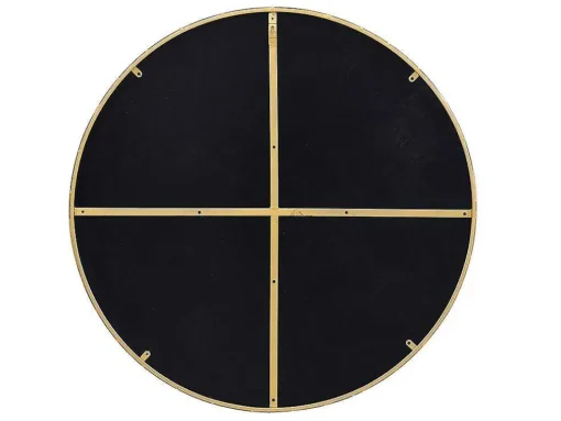 Espelho De Parede Redondo Em Metal De D.80 Cm Cor Dourado - Jaffrel