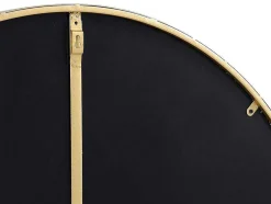 Espelho De Parede Redondo Em Metal De D.80 Cm Cor Dourado - Jaffrel