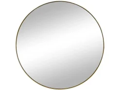 Espelho De Parede Redondo Em Metal De D.80 Cm Cor Dourado - Jaffrel