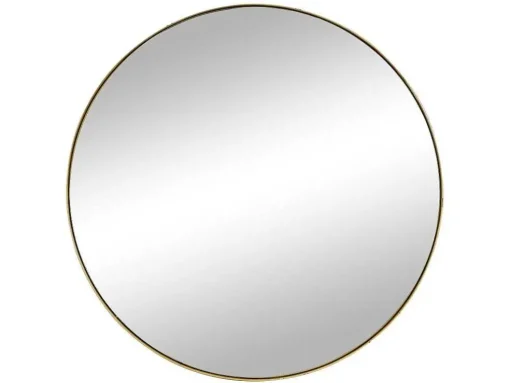 Espelho De Parede Redondo Em Metal De D.80 Cm Cor Dourado - Jaffrel