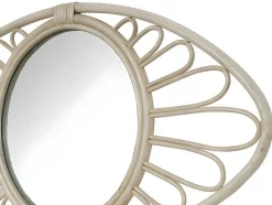 Espelho Em Rotim De C60 X A30 Cm Cor Natural - Garel