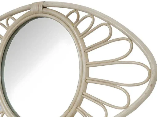 Espelho Em Rotim De C60 X A30 Cm Cor Natural - Garel