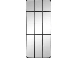 Espelho Estilo Janela Industrial Em Metal De C. 60 X A. 140 Cm Cor Preto - Sciara