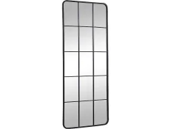 Espelho Estilo Janela Industrial Em Metal De C. 60 X A. 140 Cm Cor Preto - Sciara