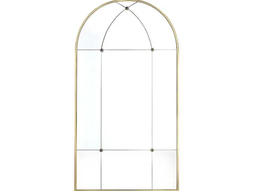 Espelho Estilo Janela Vintage Em Metal De C. 80 X A. 150 Cm Cor Dourado Antigo - Palmyre