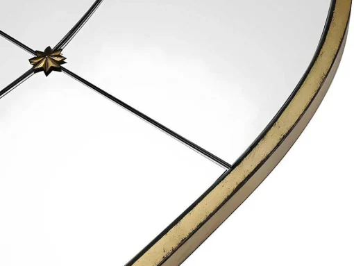 Espelho Estilo Janela Vintage Em Metal De C. 80 X A. 150 Cm Cor Dourado Antigo - Palmyre