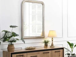 Espelho Estilo Vintage Em Madeira De Paulownia C. 80 X A. 110 Cm Cor Champanhe - Heloise